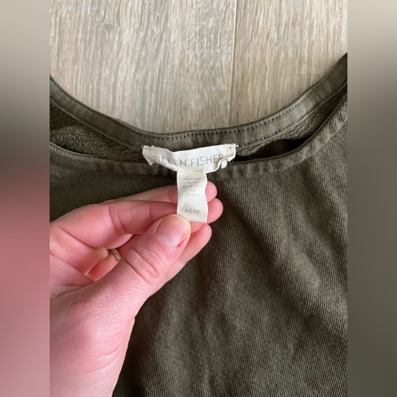 Eileen Fisher Women’s Lightweight Organic Cotton Terry Tank Olive Green Size XS - Picture 3 of 5